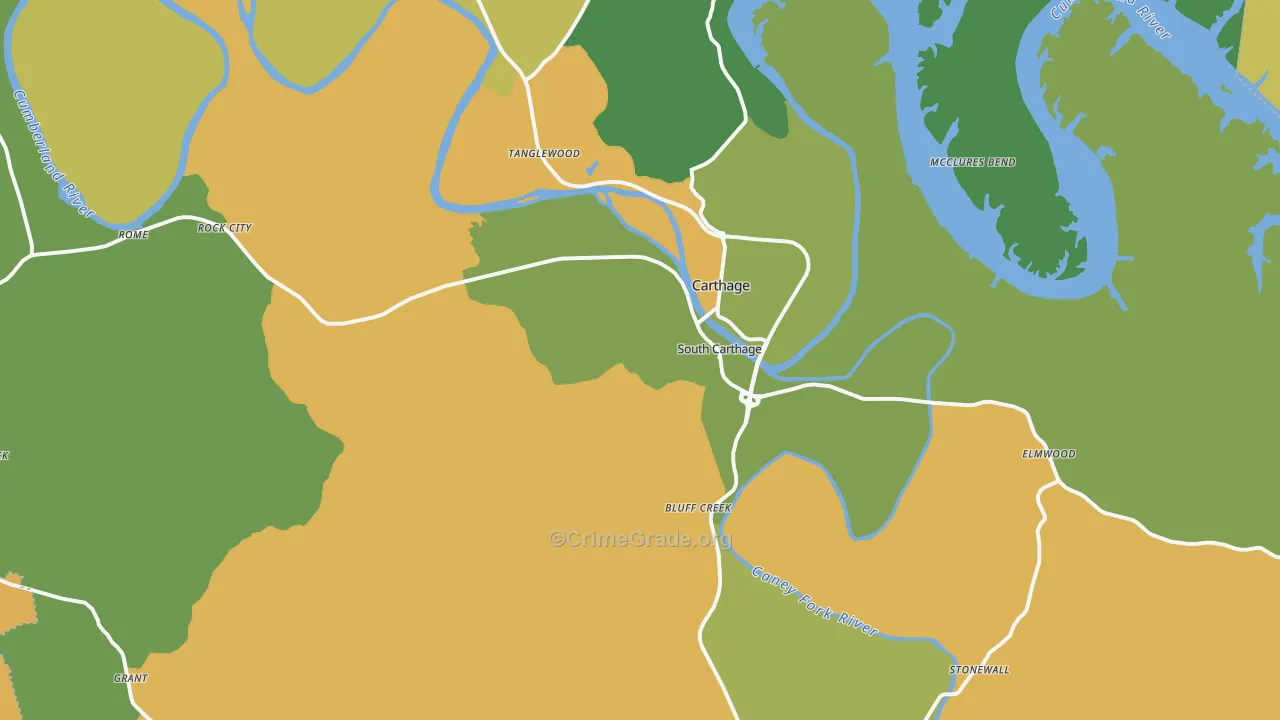 Smith County, TN Map of Murder Rates