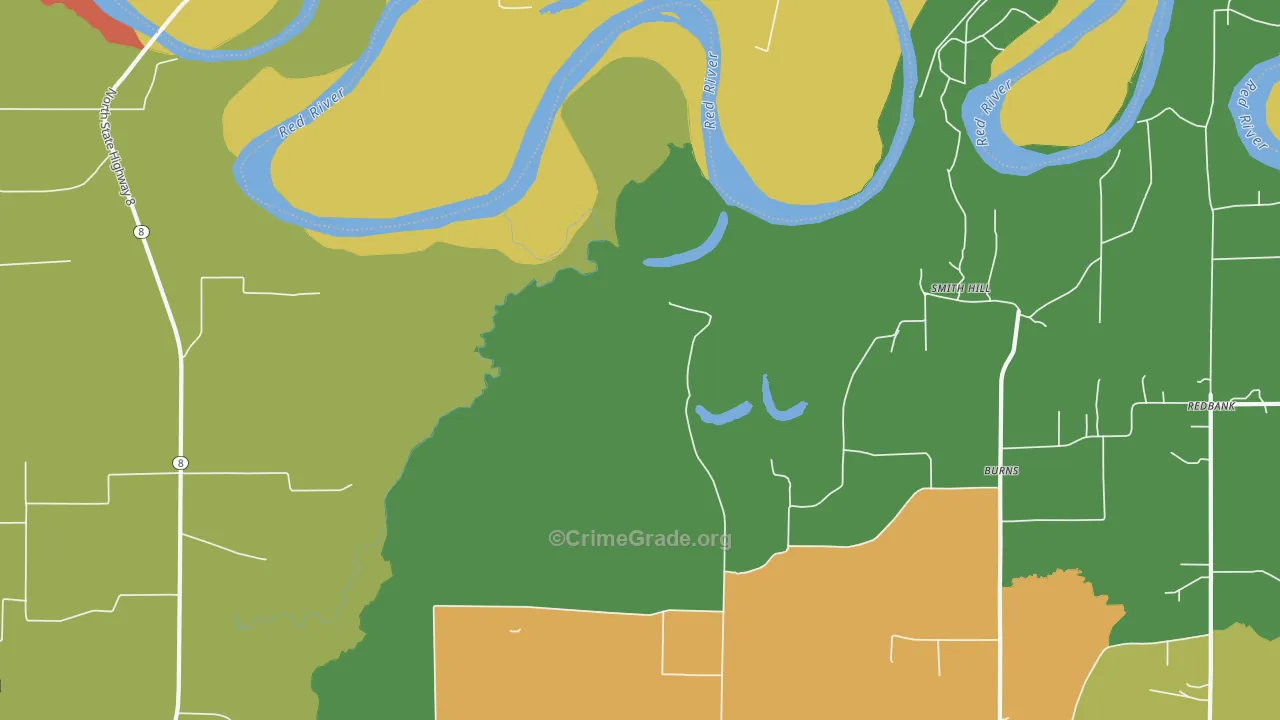 Smith Hill, TX Map of Murder Rates