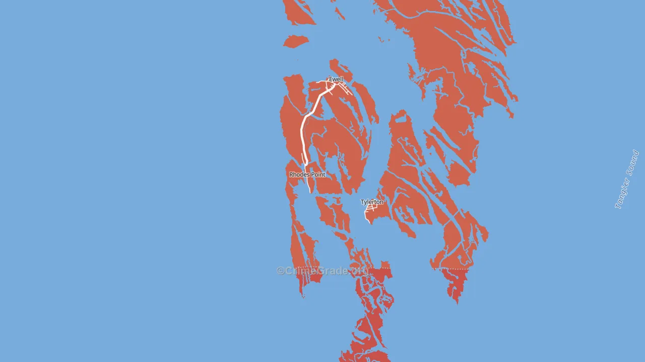 Smith Island, MD Map of Murder Rates