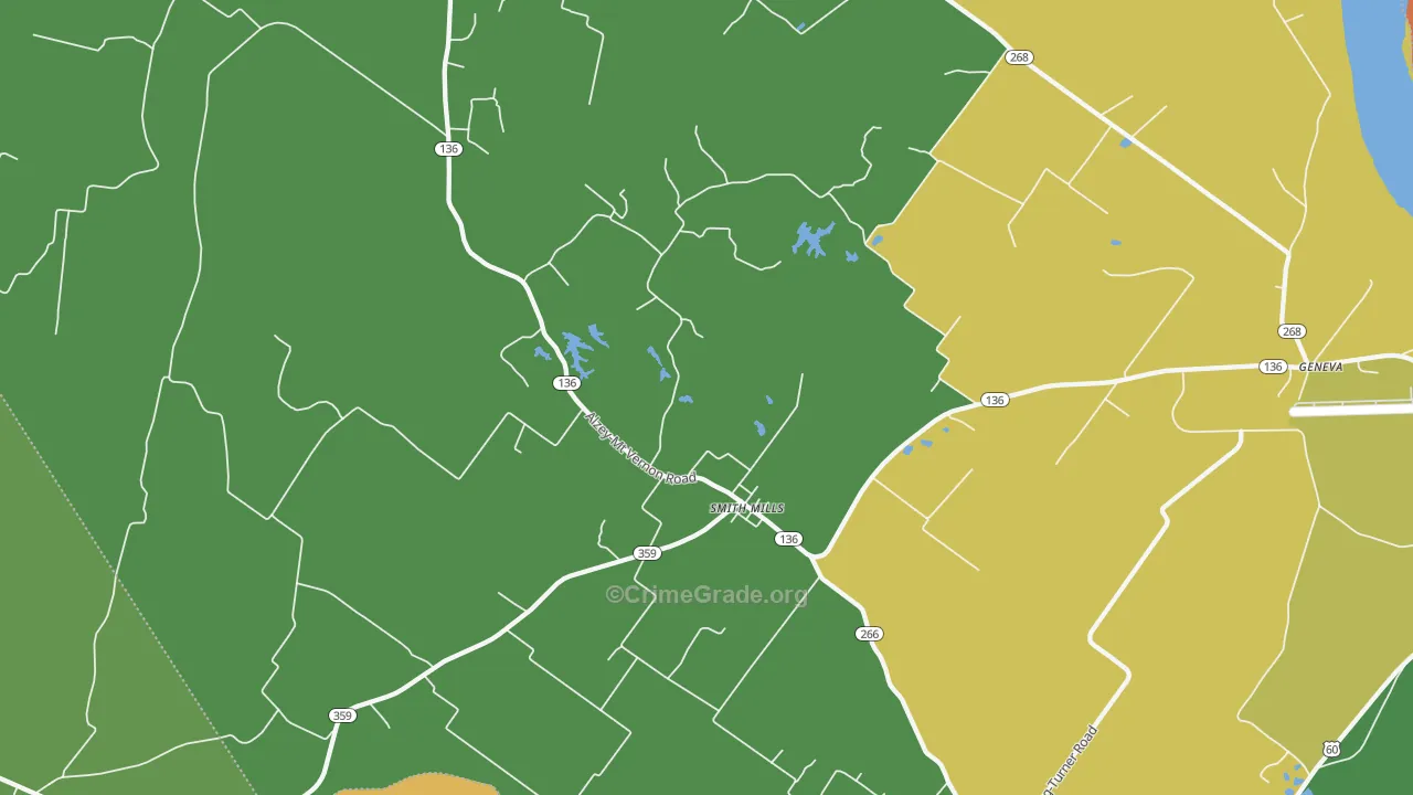 Smith Mills, KY Map of Murder Rates