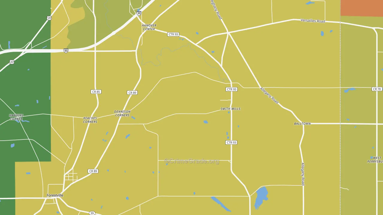 Smith Mills, NY Map of Murder Rates