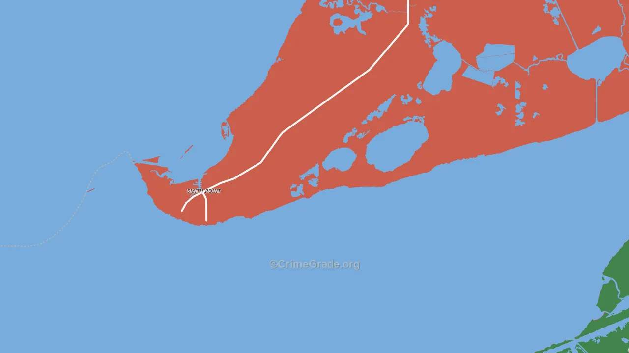 Smith Point, TX Map of Murder Rates