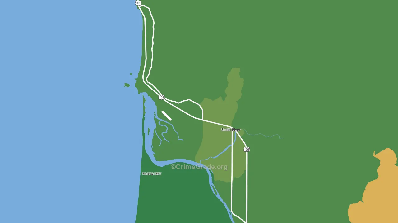 Smith River, CA Map of Murder Rates
