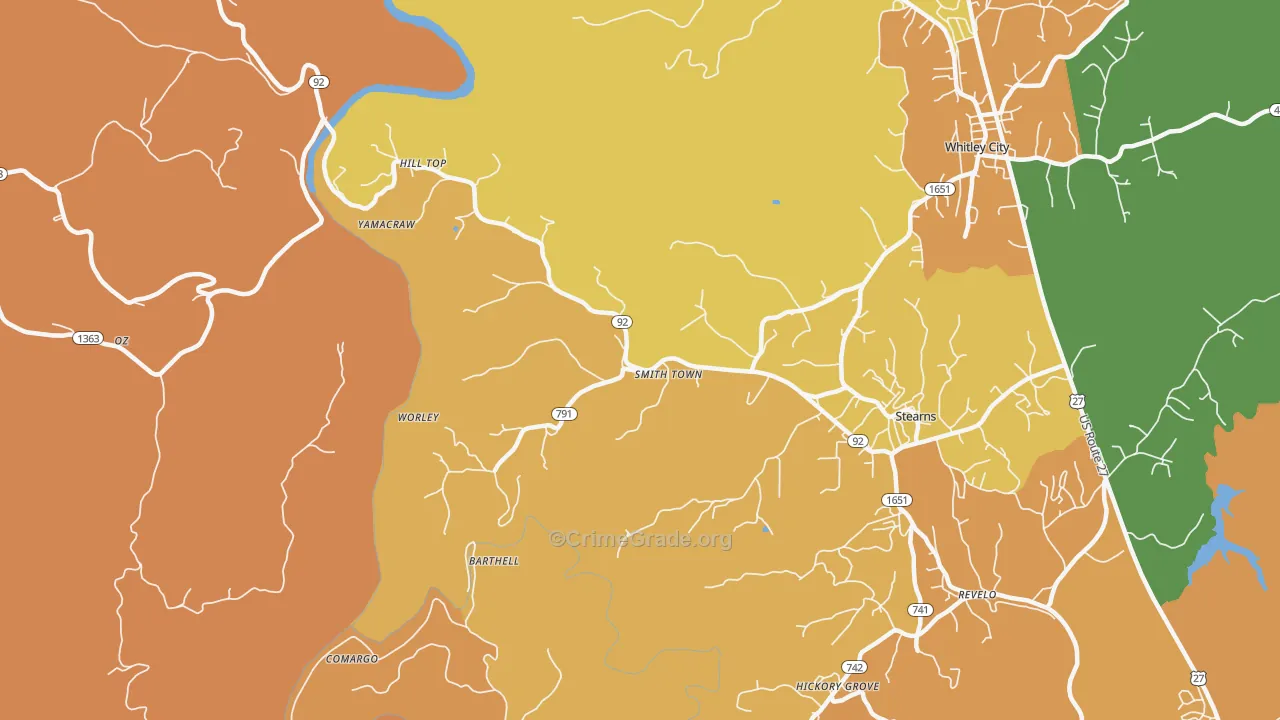 Smith Town, KY Map of Murder Rates