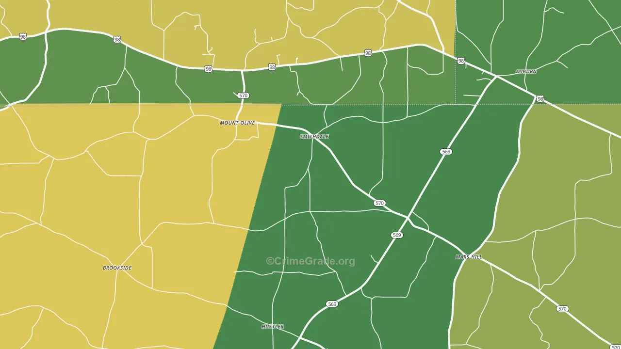 Smithdale, MS Map of Murder Rates