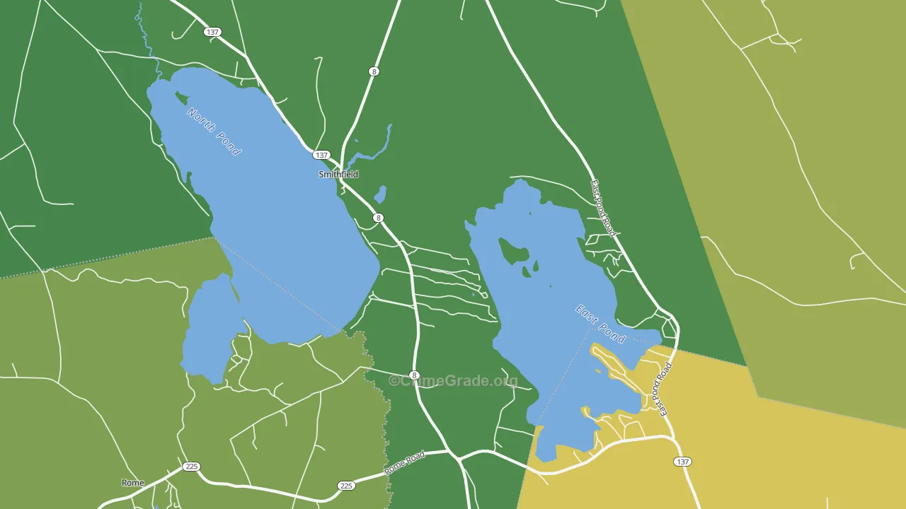 Smithfield, ME Map of Murder Rates