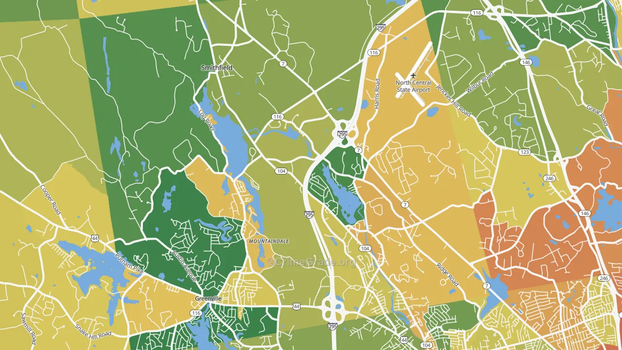Smithfield, RI Map of Murder Rates