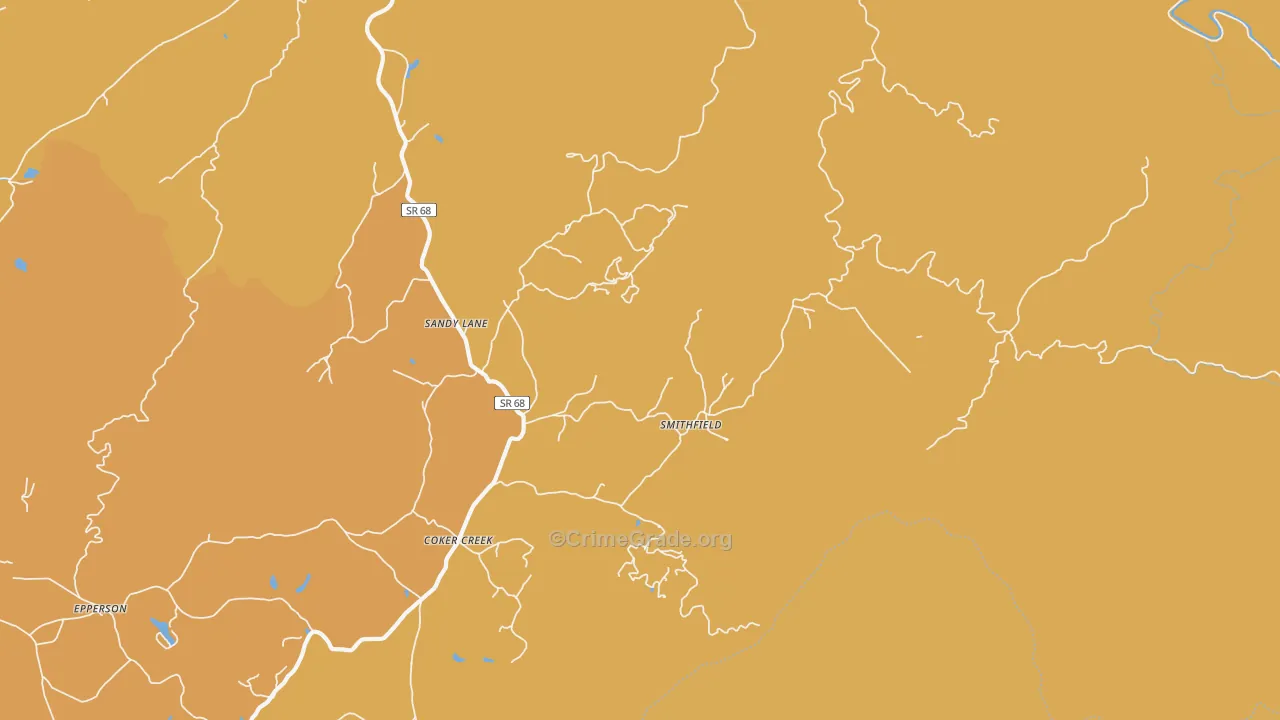 Smithfield, TN Map of Murder Rates