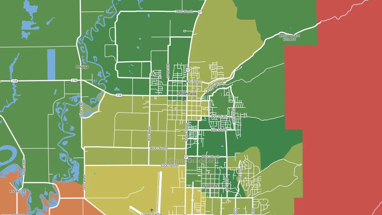 Smithfield, UT Map of Murder Rates