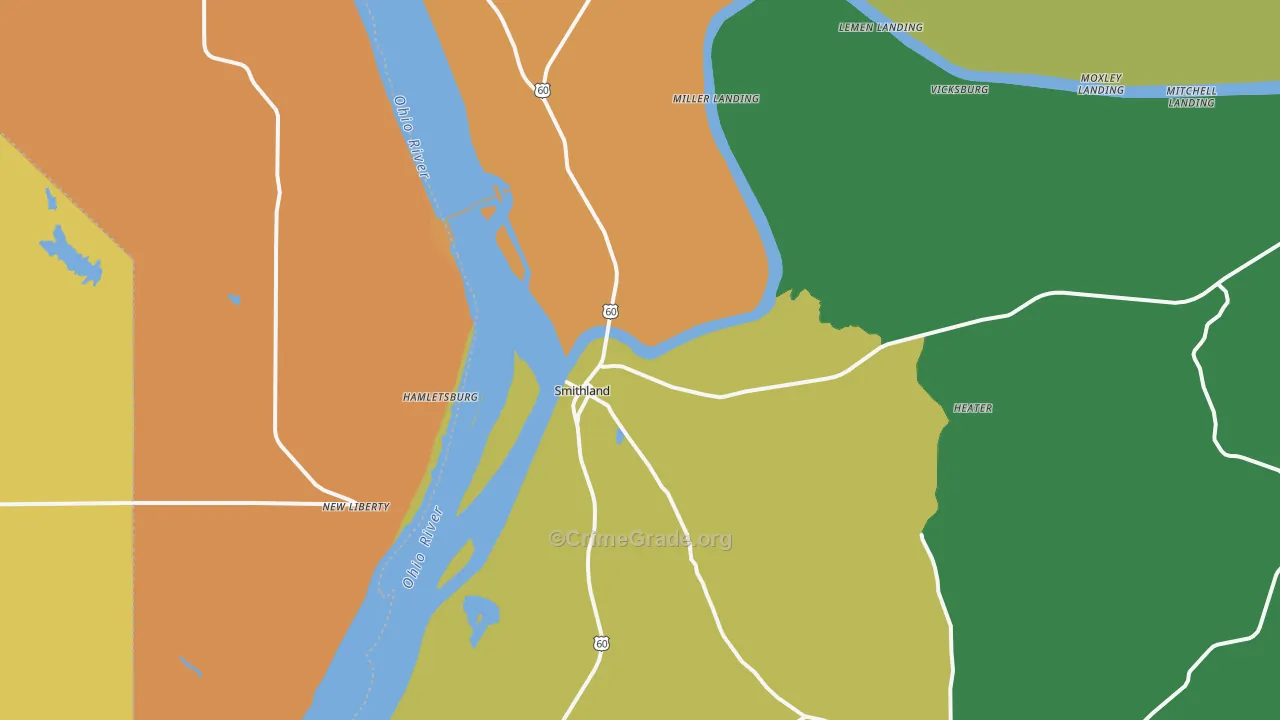 Smithland, KY Map of Murder Rates