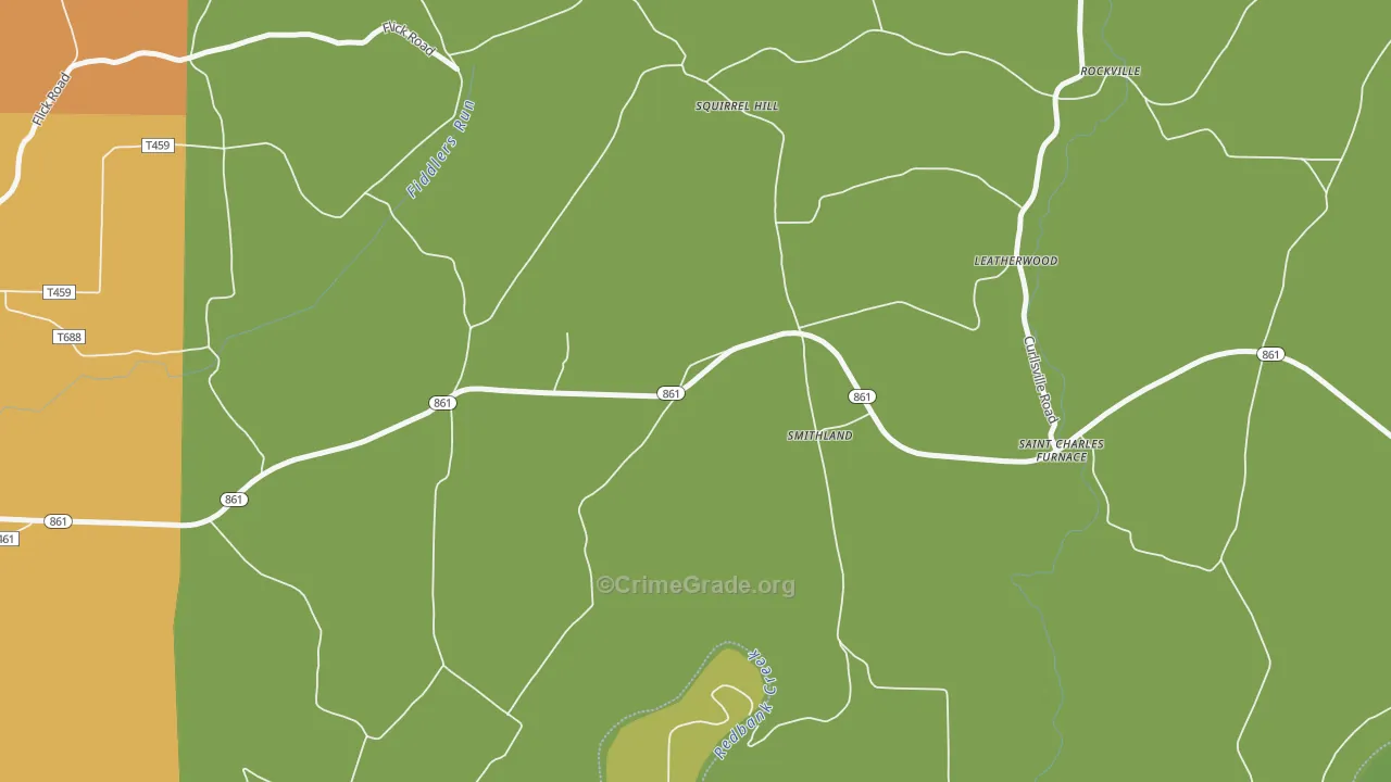 Smithland, PA Map of Murder Rates