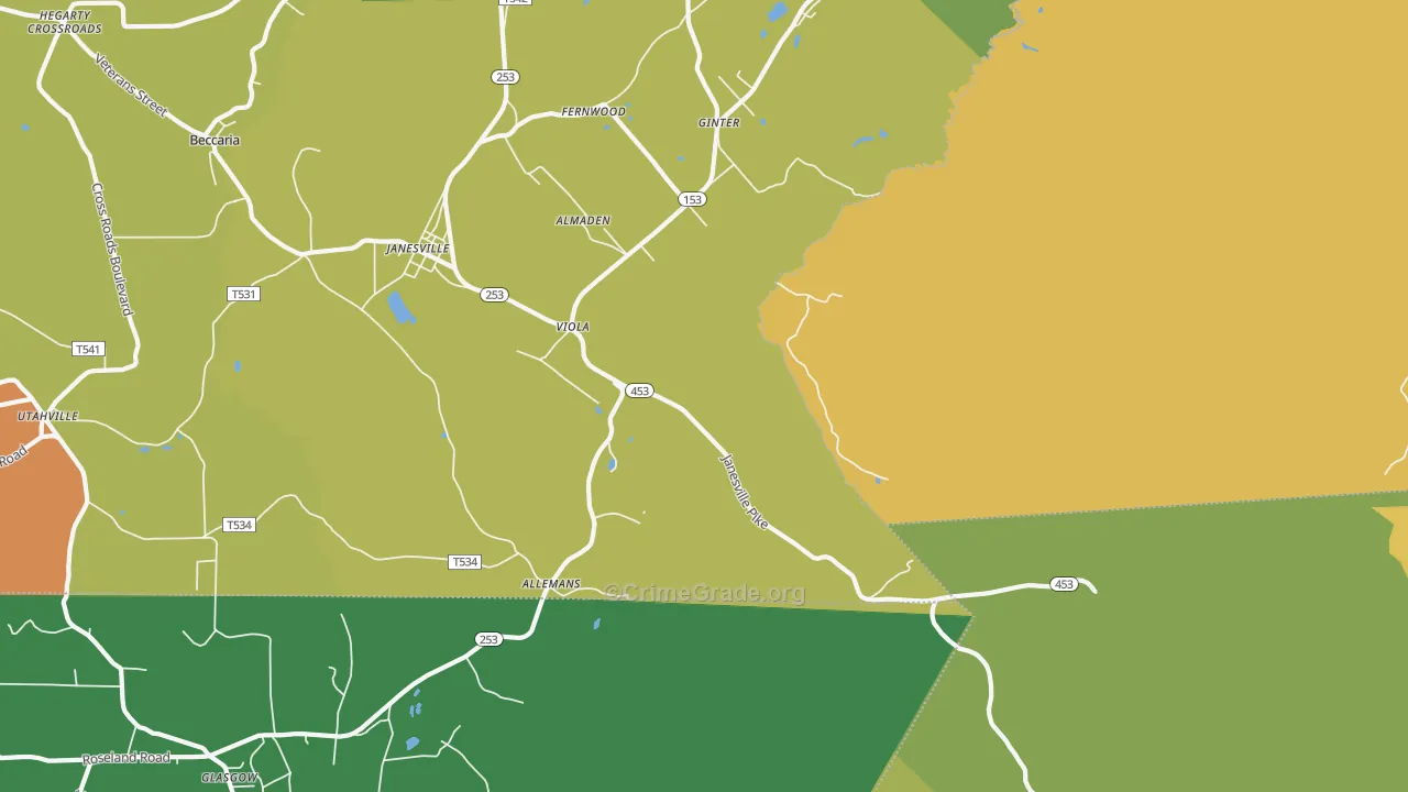 Smithmill, PA Map of Murder Rates