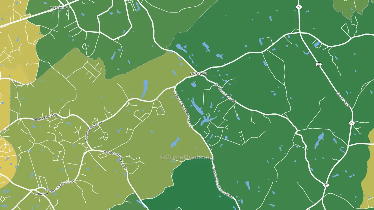 Smithonia, GA Map of Murder Rates