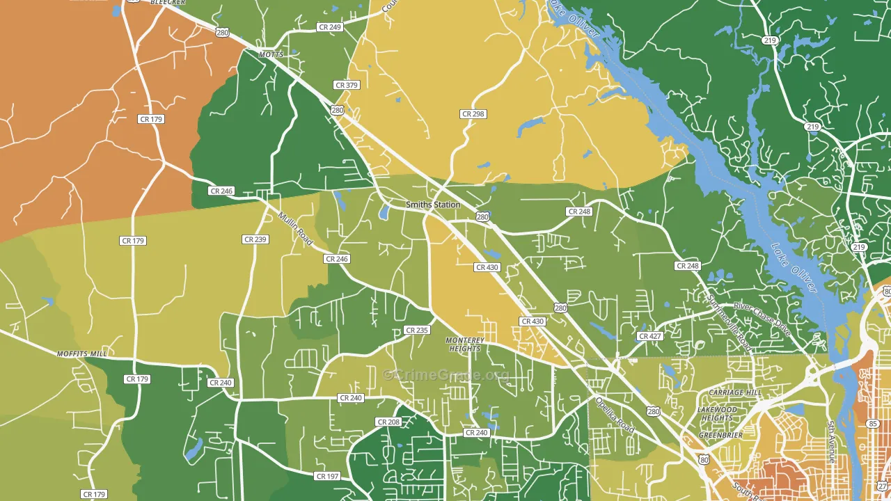 Smiths, AL Map of Murder Rates