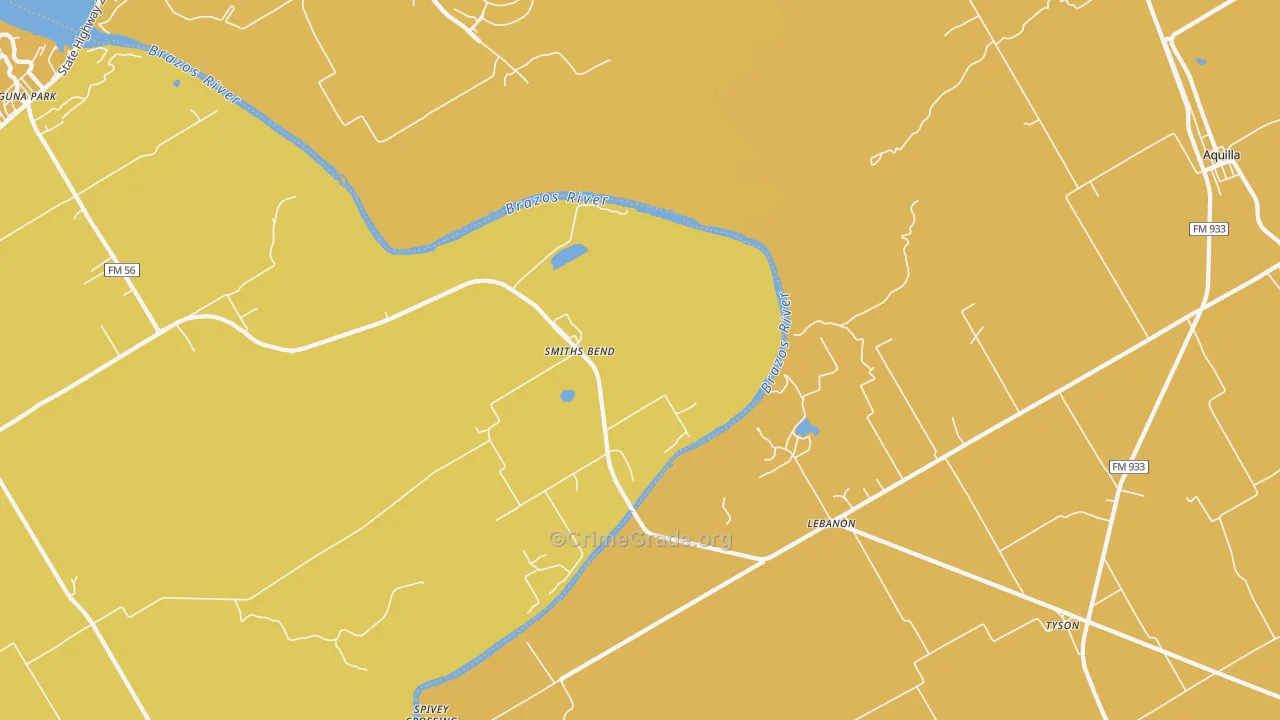 Smiths Bend, TX Map of Murder Rates