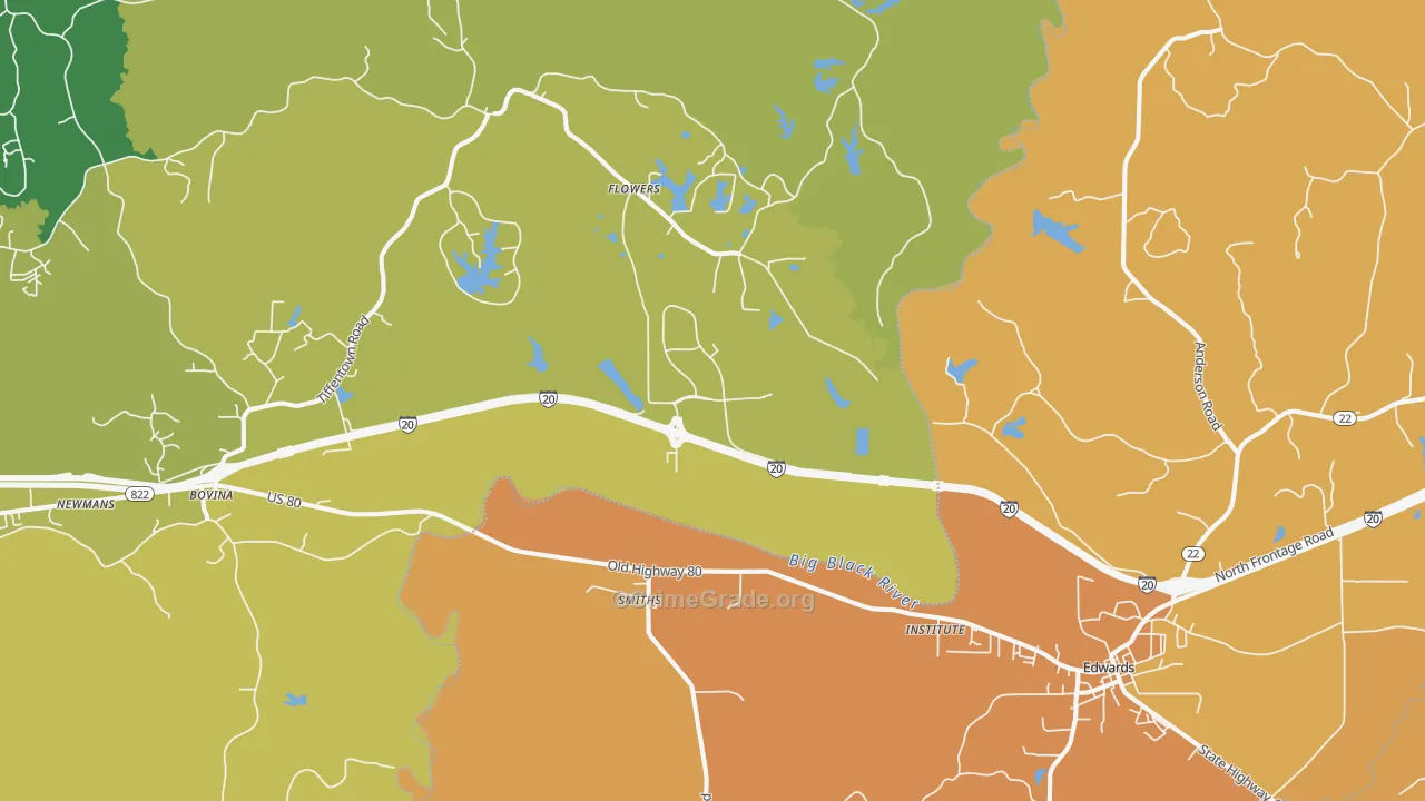 Smiths, MS Map of Murder Rates