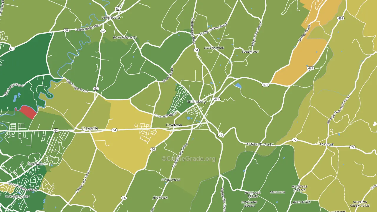 Smithsburg, MD Map of Murder Rates