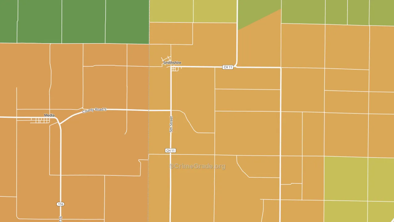 Smithshire, IL Map of Murder Rates