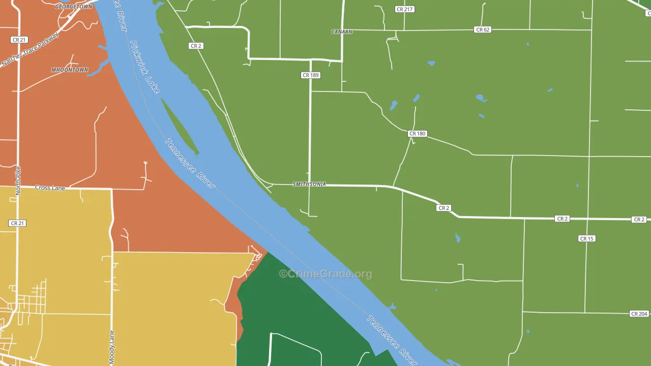 Smithsonia, AL Map of Murder Rates