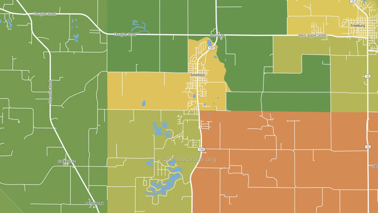 Smithton, IL Map of Murder Rates
