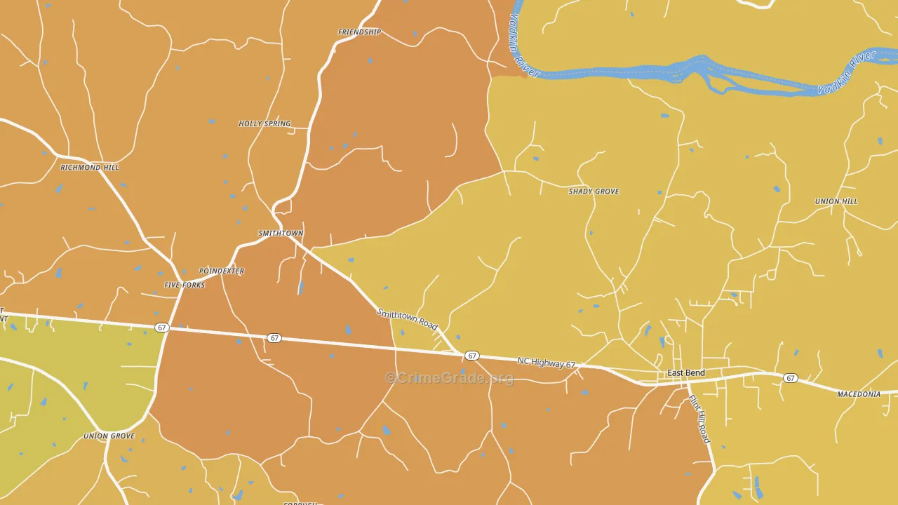 Smithtown, NC Map of Murder Rates