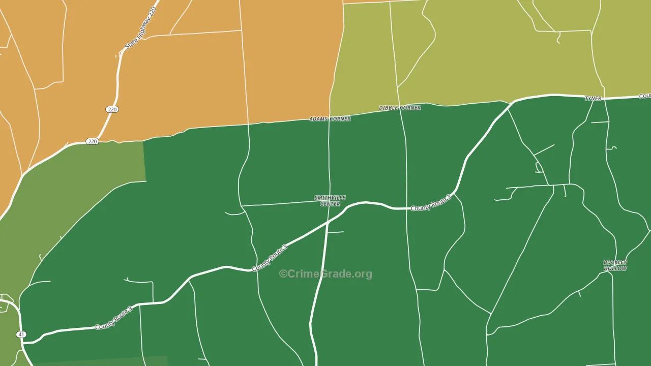 Smithville Center, NY Map of Murder Rates