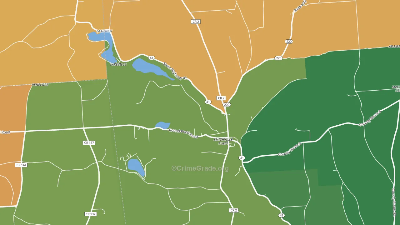 Smithville Flats, NY Map of Murder Rates