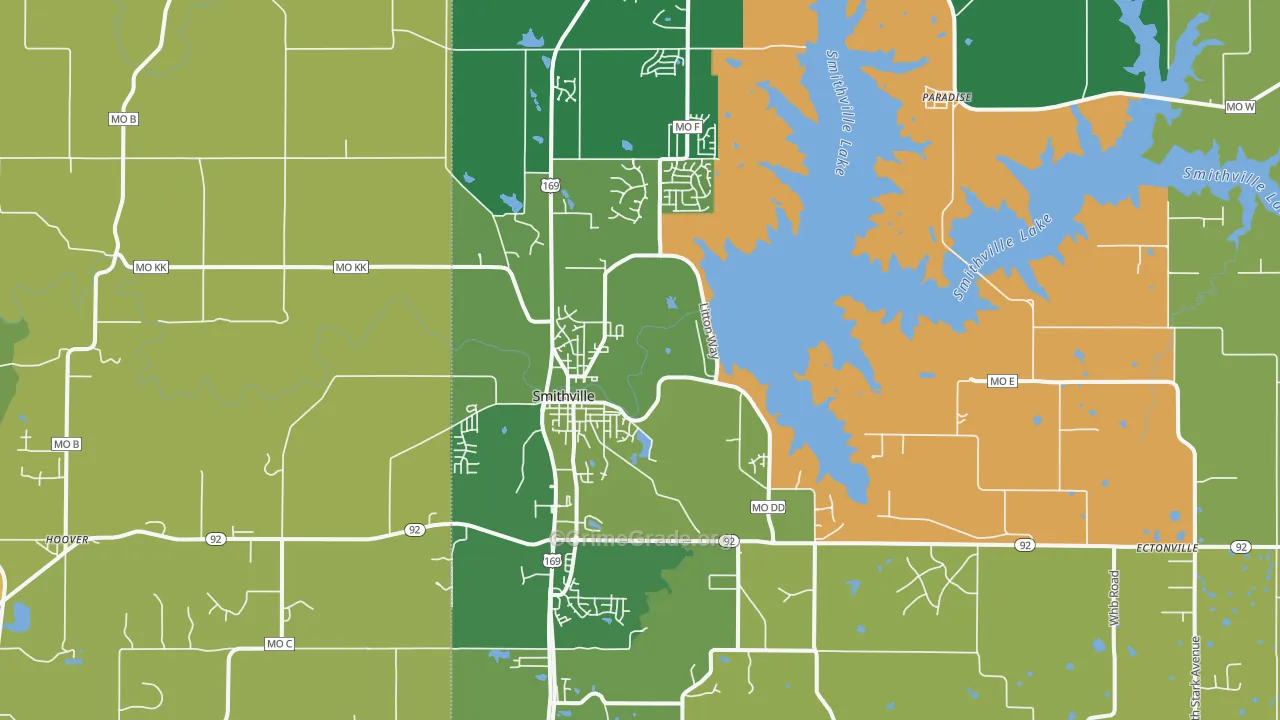 Smithville, MO Map of Murder Rates