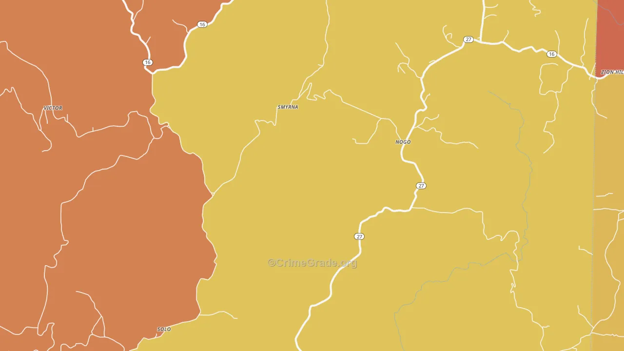 Smyrna, AR Map of Murder Rates