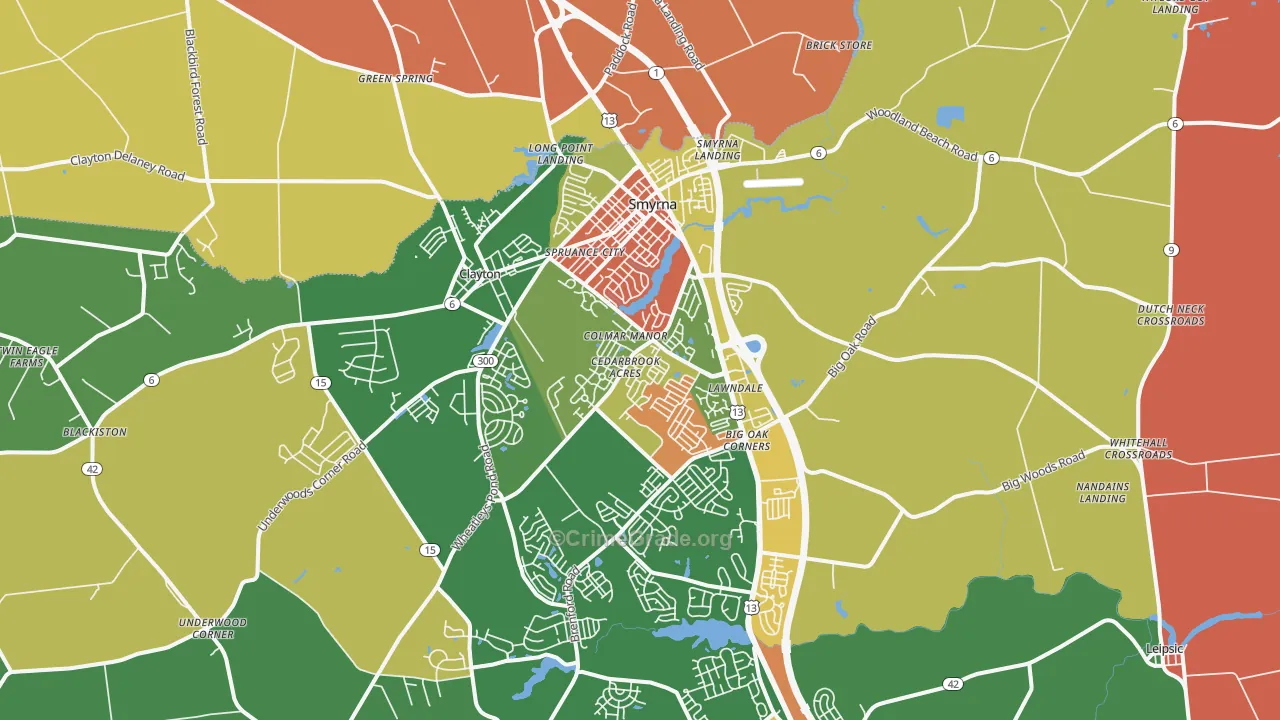 Smyrna, DE Map of Murder Rates