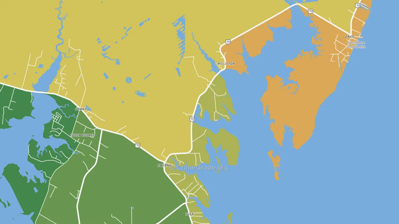 Smyrna, NC Map of Murder Rates