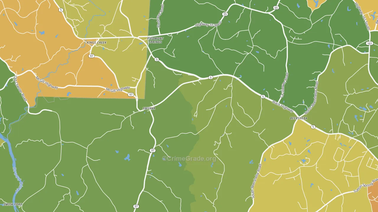 Smyrna, SC Map of Murder Rates