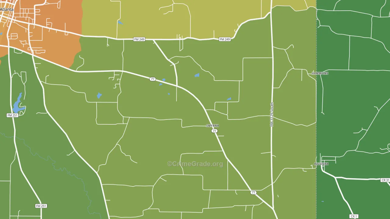 Smyrna, TX Map of Murder Rates