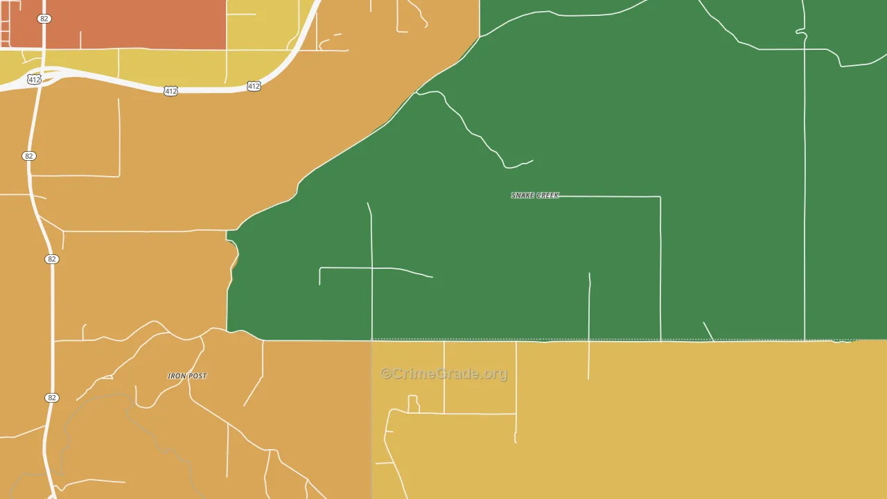 Snake Creek, OK Map of Murder Rates