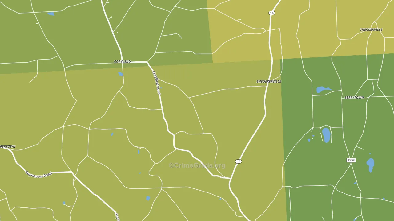 Snedekerville, PA Map of Murder Rates
