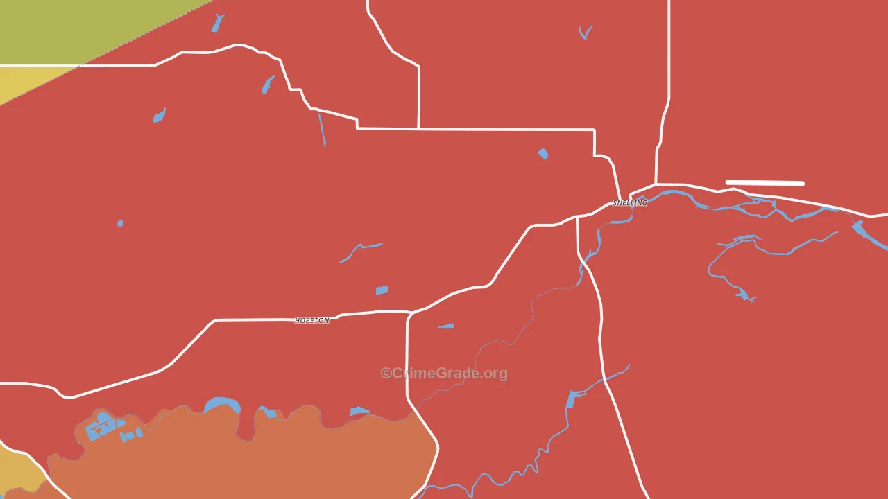 Snelling, CA Map of Murder Rates