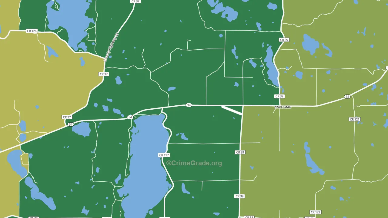 Snellman, MN Map of Murder Rates