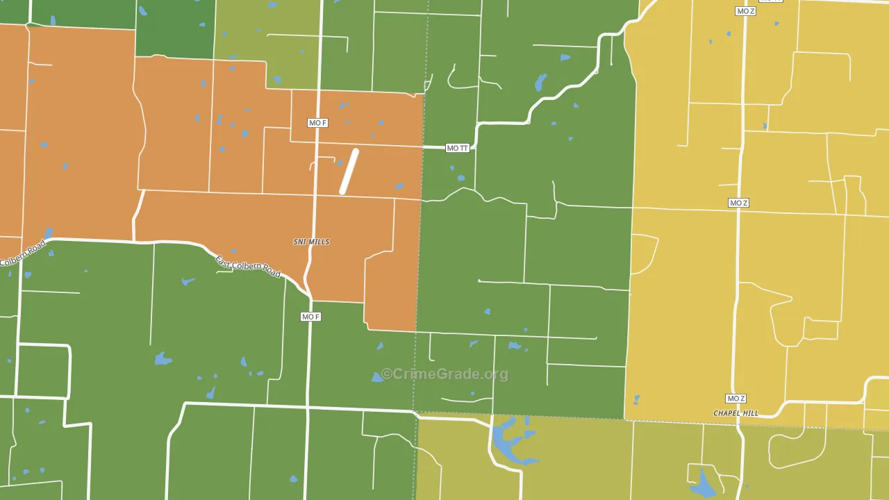 Sni Mills, MO Map of Murder Rates