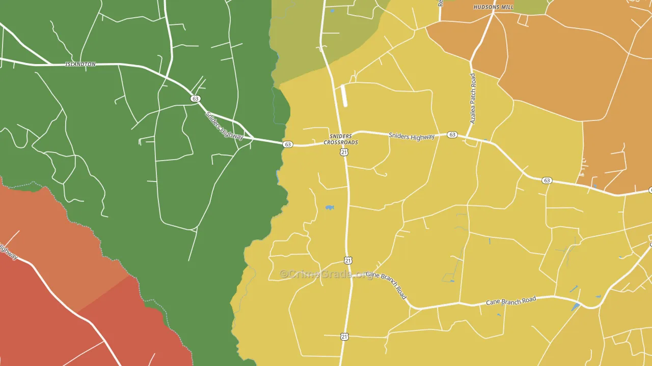 Sniders Crossroads, SC Map of Murder Rates