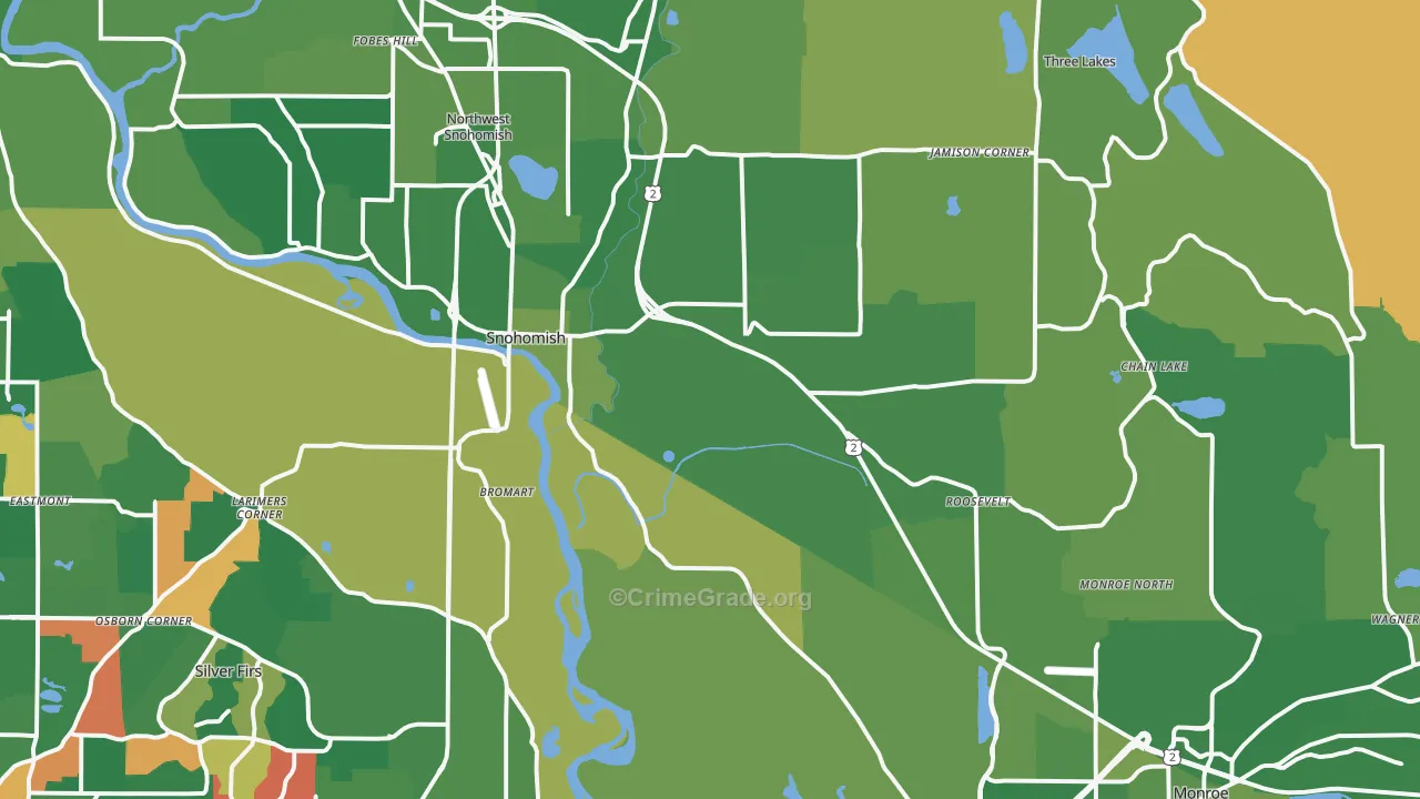 Snohomish, WA Map of Murder Rates