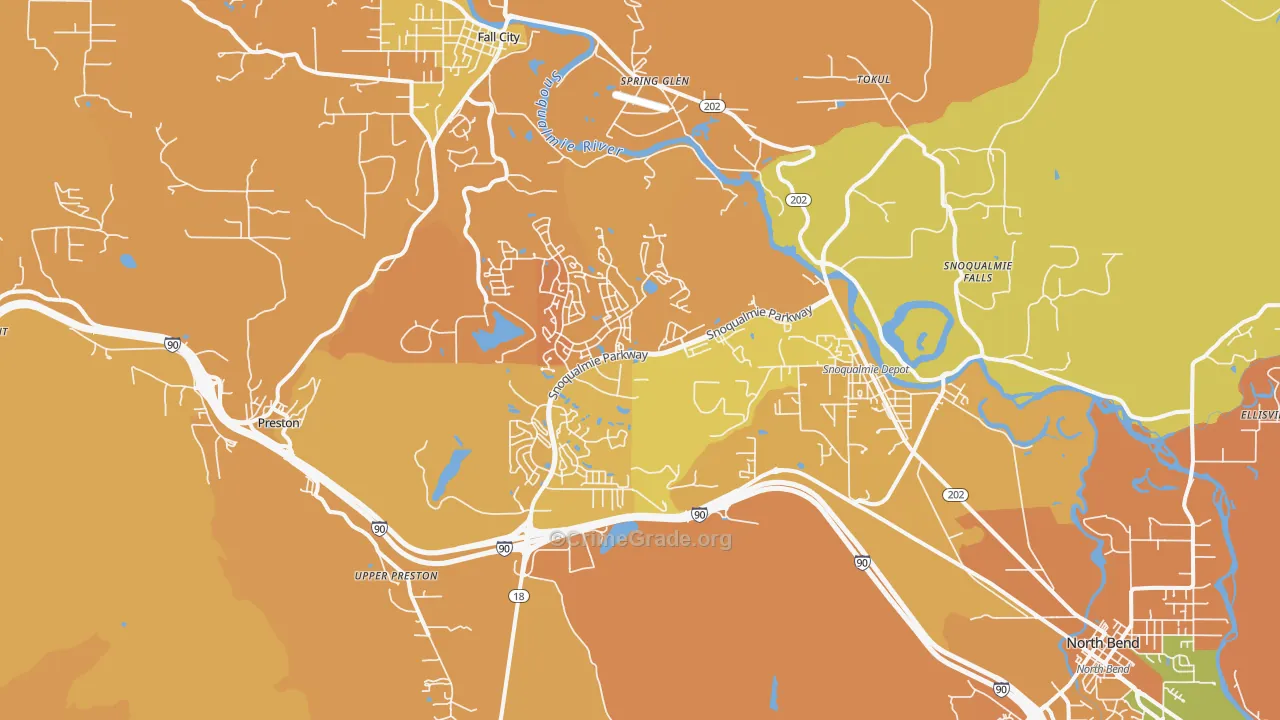Snoqualmie, WA Map of Murder Rates