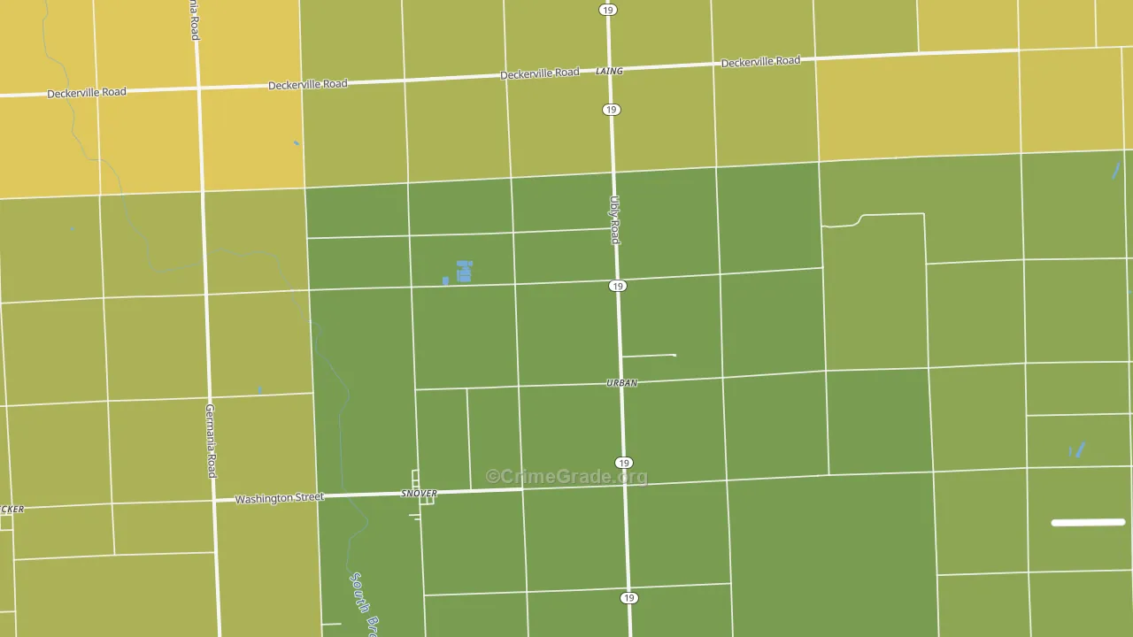 Snover, MI Map of Murder Rates
