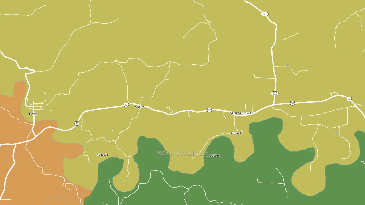 Snow, AR Map of Murder Rates