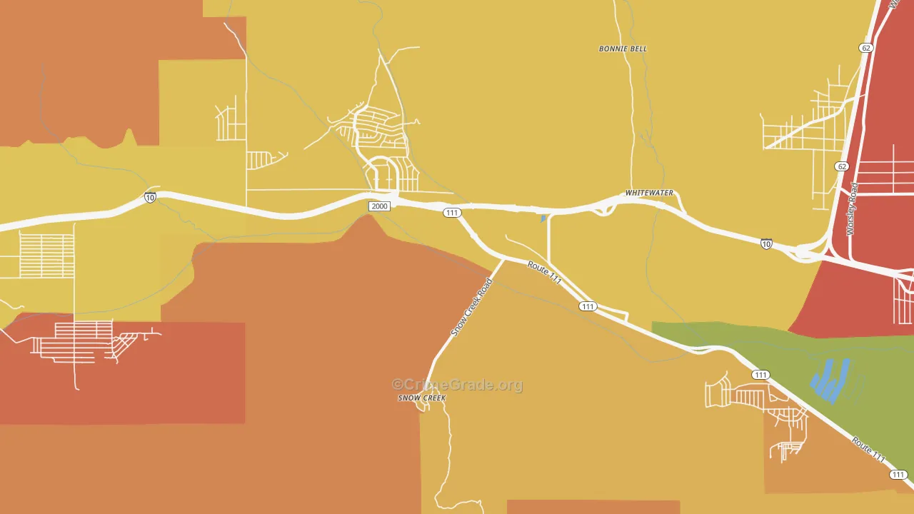 Snow Creek, CA Map of Murder Rates