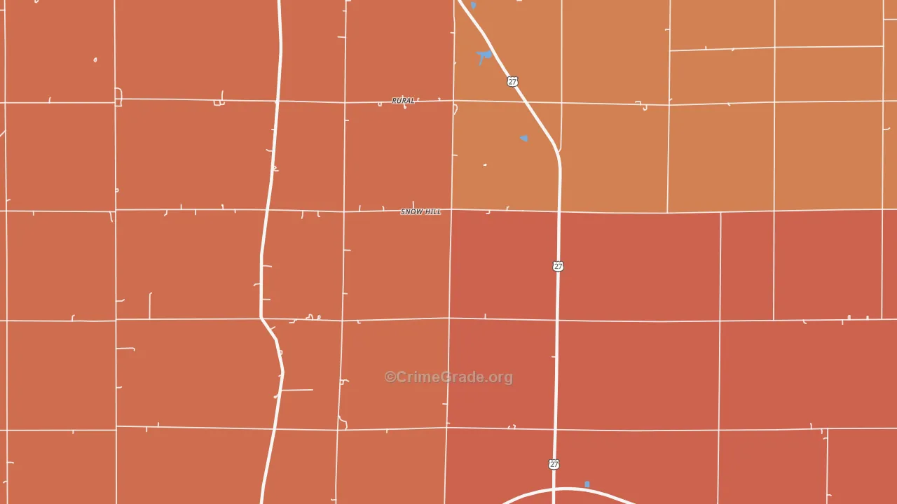 Snow Hill, IN Map of Murder Rates