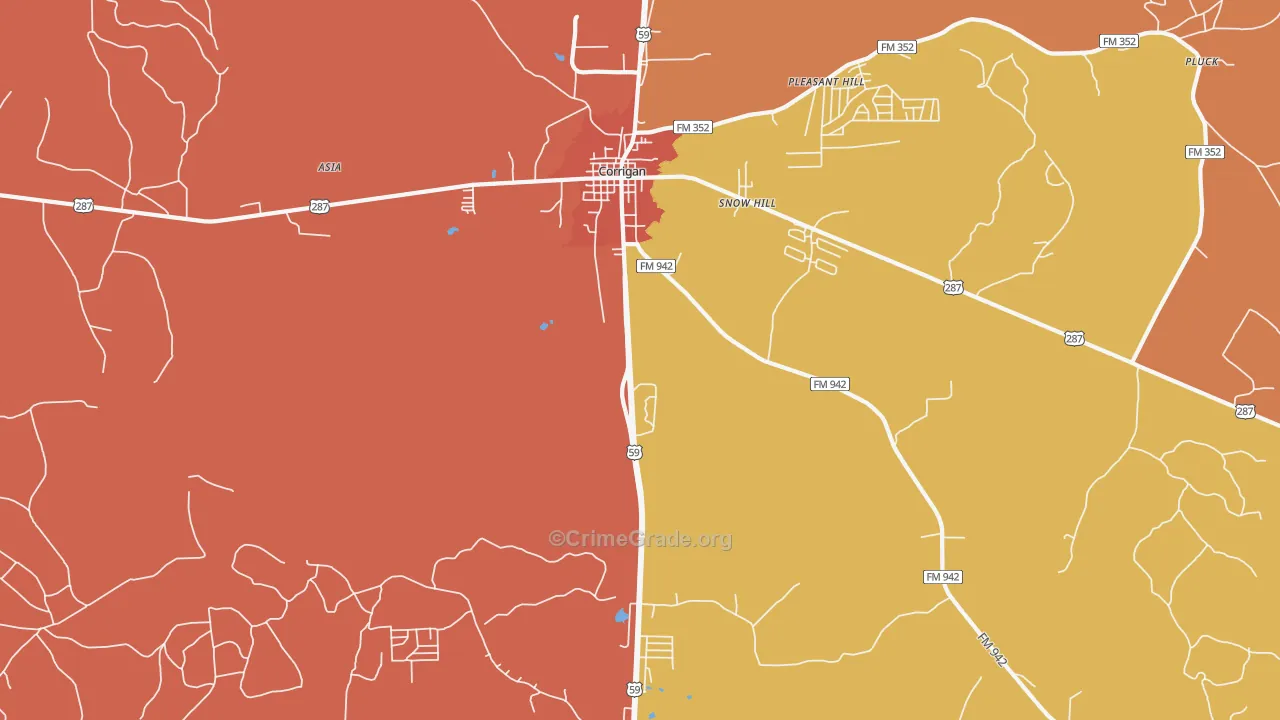 Snow Hill, TX Map of Murder Rates