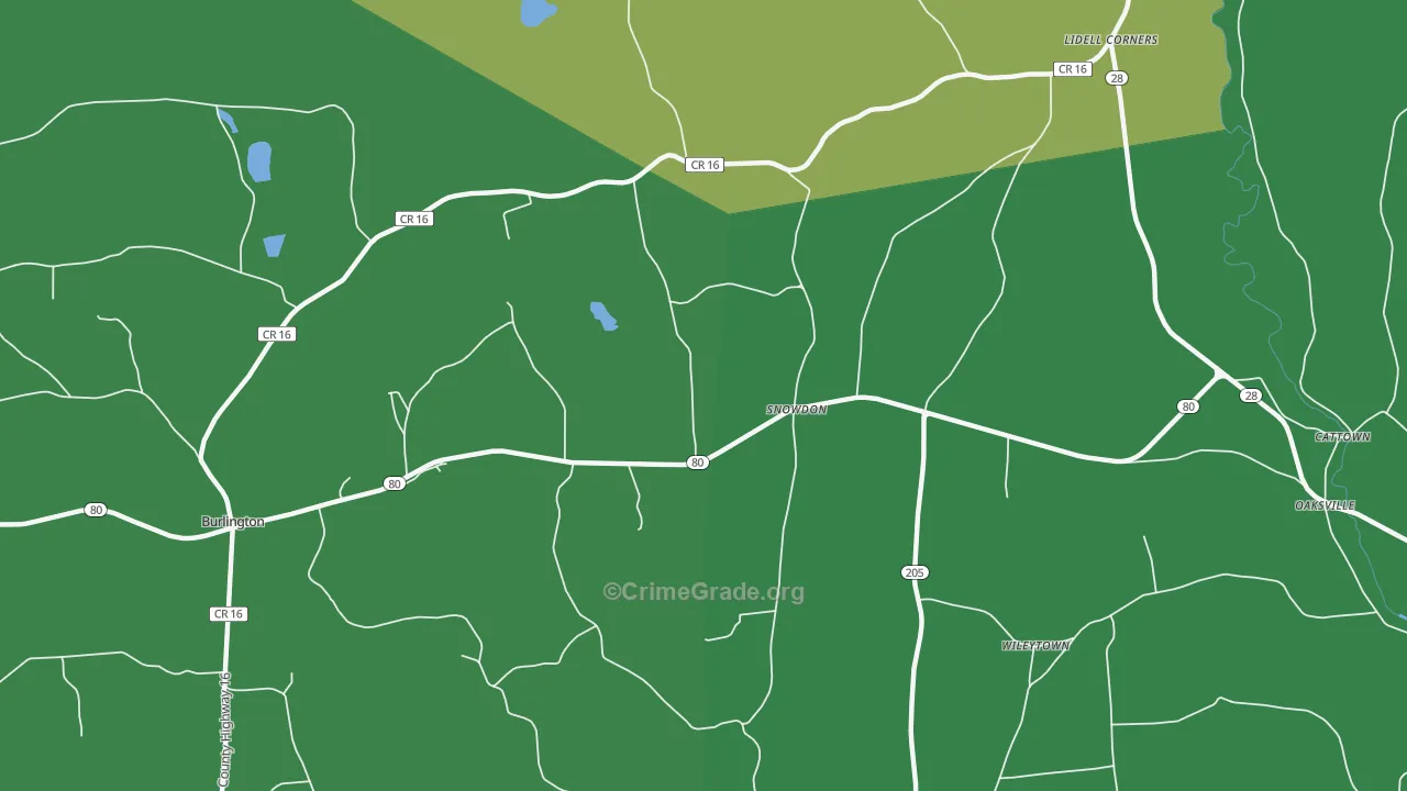 Snowdon, NY Map of Murder Rates