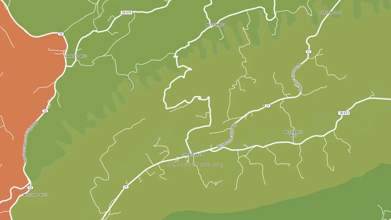 Snowflake, VA Map of Murder Rates