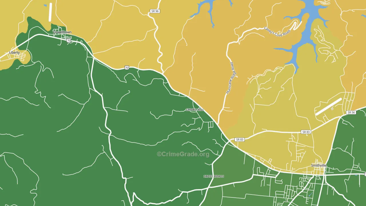Snows Hill, TN Map of Murder Rates