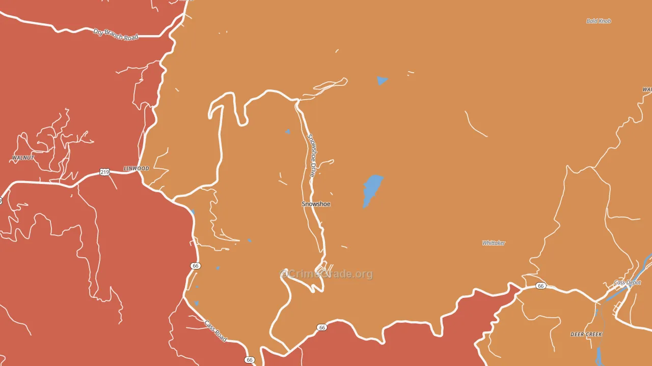 Snowshoe, WV Map of Murder Rates